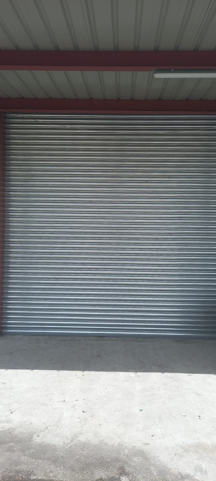 Close view of the completed shutter door at CDC Timehri