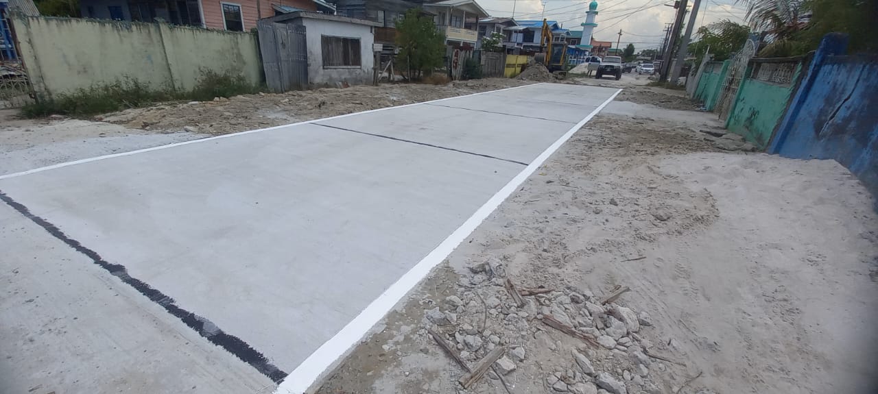 Completed rigid pavement at Good Success