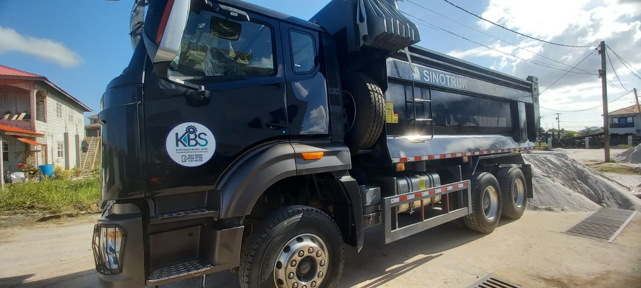KBS Engineering HOWO Sinotruk 6x4 dump truck on site in Guyana