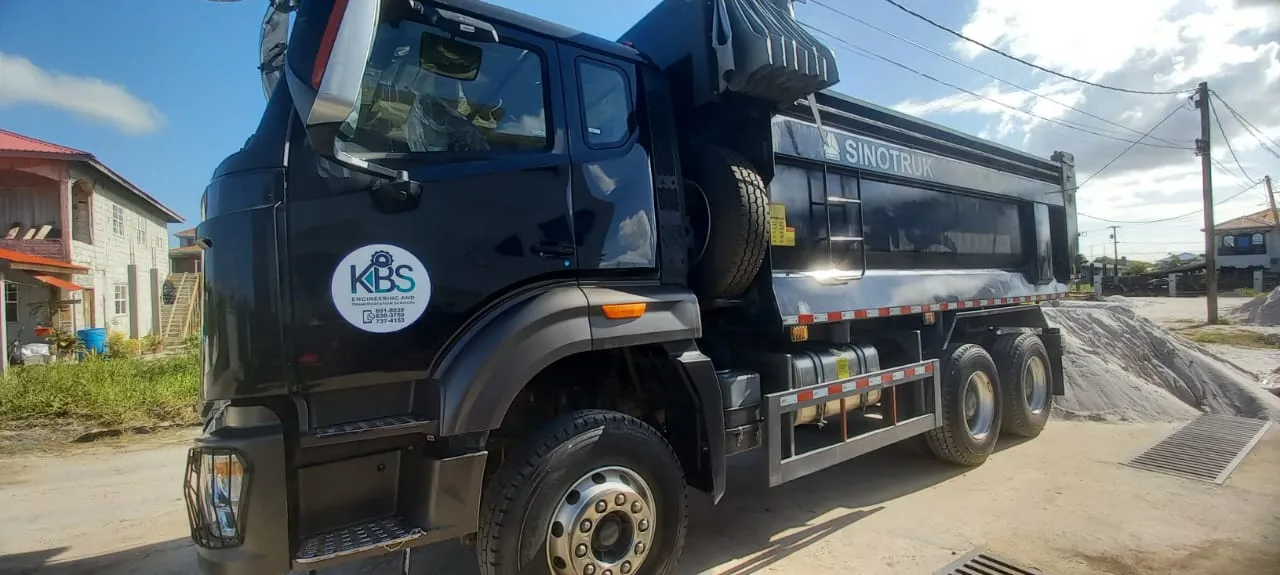 KBS Engineering HOWO Sinotruk 6x4 dump truck on site in Guyana
